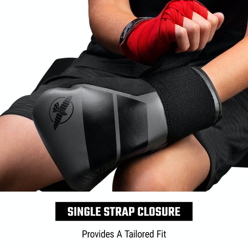 (240ml, Charcoal) - Hayabusa Boxing Gloves Kids S4 Youth Training