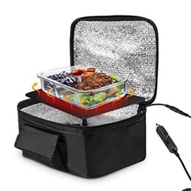 Portable Oven, 12V Car Food Warmer Portable Personal Mini Oven Mini Electric Heated Lunch Box for Reheating Meals for Travel Camping Picnic