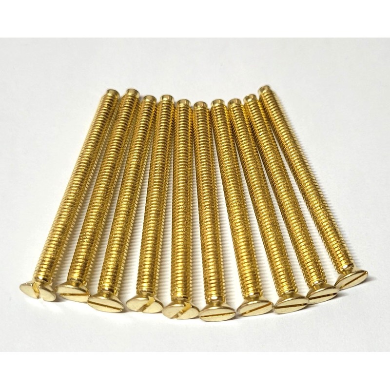 Pack of 10 Electrical Screws 40mm long durable Brass Flat