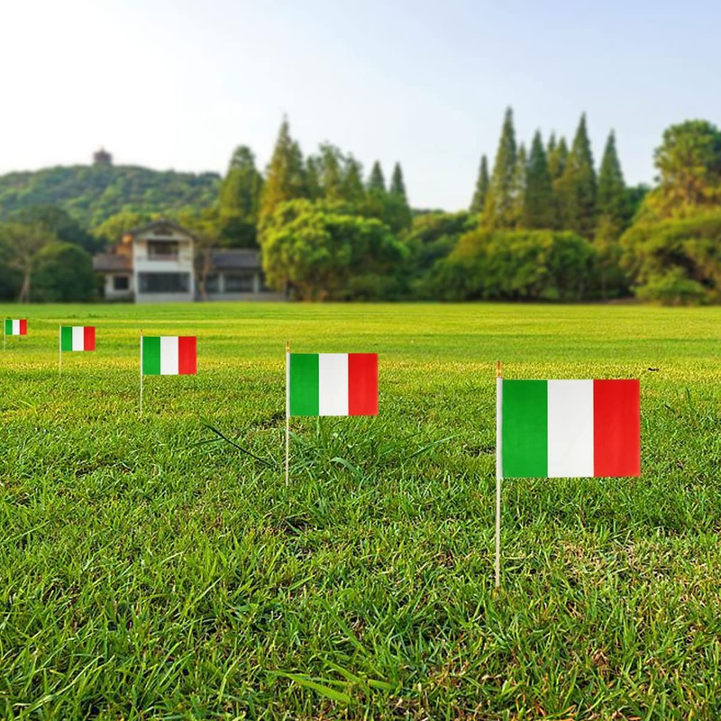 Newperlite Italy Stick Flag Italian Small Mini Hand Held Flags