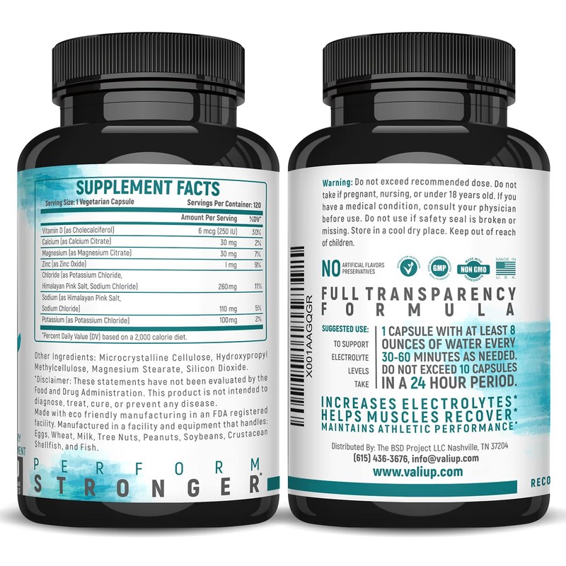 VALI Electrolyte Salts Rapid Oral Rehydration Replacement Pills. Hydration Nutrition