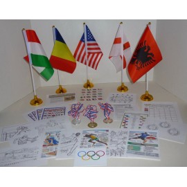 American Girl Inspired WORLD FLAGS & OLYMPIC MEDALS Set for AMERICAN GIRL or any Dolls Lila Nicki Julie