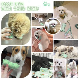 Petcare 6 Pack Puppy Toys to Keep Them Busy, Small Dog Toys for Small Breed, Cute Green Puppy Teething Toys, Rubber Puppy Chew Toys for Teething, Puppy Essentials, Best Pet Birthday Dog Teething Toys