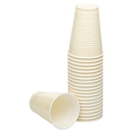 JAM Paper Bulk Plastic Party Cups - 12 oz - Ivory - 200 Glasses/Box