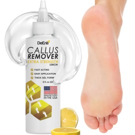 DeEnti Callus Remover for Feet, Extra Strength Foot Callus Remover Gel, 8oz Salon Grade Home Pedicure Supplies for Dry Skin, Cracked Heel, Professional Strength Foot Care, Lemon