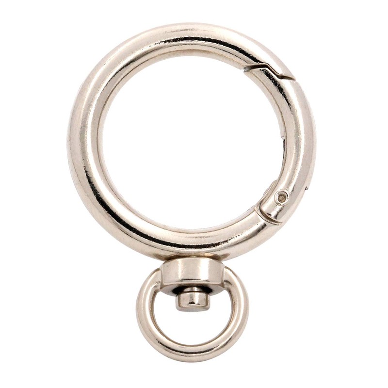 BIKICOCO Spring Gate Ring with Swivel Loop O-Ring Clasp Push