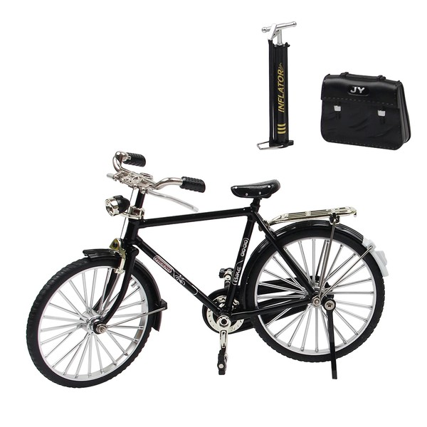 bouti1583 Black Retro Mini Bicycles Model,Miniature Finger Bike, for Collection and Bookshelf Display, Vintage Gifts for Children (8.07" X 2.52" X 4.53")