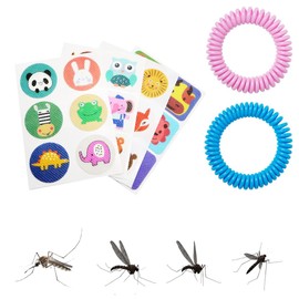 EIHI 24 Stück Sticker Kinder, Mückensticker, Mücken Sticker, Aufkleber Kinder, Sticker Tiere, Outdoor -Aktivitäten Kinder, mit 2 Armbändern