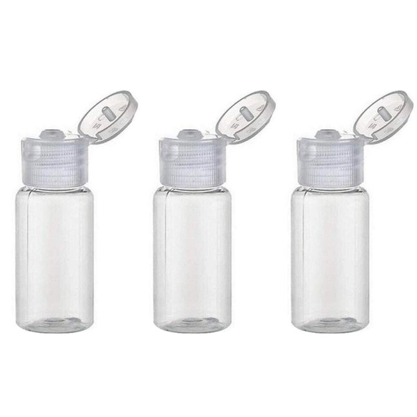 12PCS 30ml 1oz BPA Free Clear Empty Plastic Flip Cap Bottle Jar Pot Vial Container For Emulsion Liquid Makeup Lotion Emollient Water Comestic Shower Gel ​ Sample ​