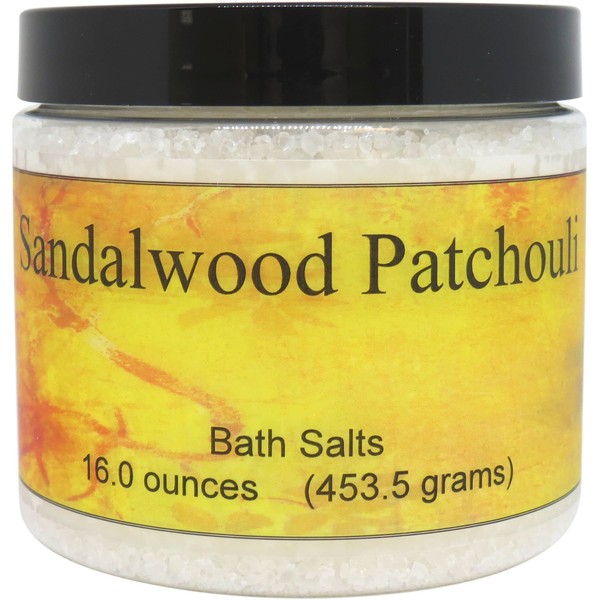 Sandalwood Patchouli Bath Salts by Eclectic Lady, 16 ounces