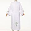COSDREAMER Catholic Priest Alb Pleated Cross Pulpit Liturgical Cotta Vestment