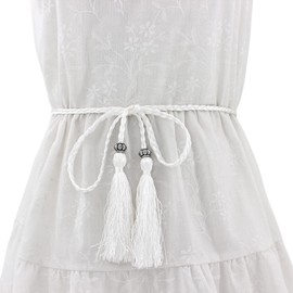 FAIRYGATE Bridal Belt Boho String Belt for Dress Women's Fashion Style Waist Chain Rope Braided Casual Thin Womens Belts for Jeans Dress Pants A1222