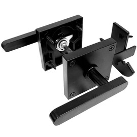 Double Sided Gate Latch, Heavy Duty Black Gate Latch for Wooden Fence, Aluminum Swinging Door Latch Gate Hardware for Outdoor Fence, Matte Black Fence Latch for Wooden Gates, Pool Gate