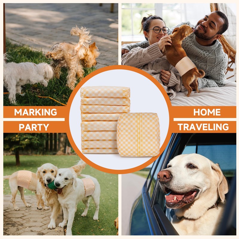 MICOOYO Disposable Male Dog Wraps, Male Dog Diapers Disposable with