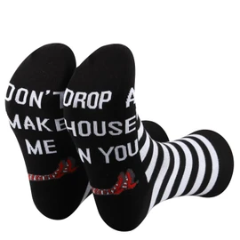 PLITI Wizard Oz Gifts Dorothy Ruby Gifts Ruby Red Slippers Gift Don't Make Me Drop a House On You Wizard Oz Fans Socks, Drop House Socku