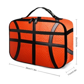 Guiteinyi Basketball Lunch Bag Insulated Reusable Lunch Box Tote Bag For Women Men Work Picnic Travel