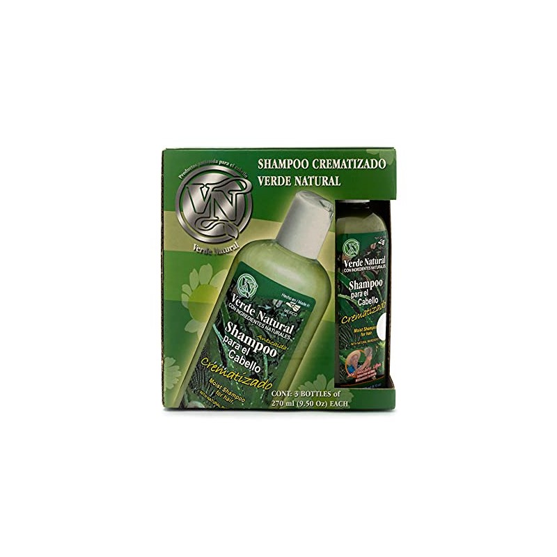 VERDE NATURAL - Shampoo Crematizado Anti Caída - 3 botellas