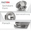 FASTON Flange Nuts M12 with Locking Toothing (Pack of 10)