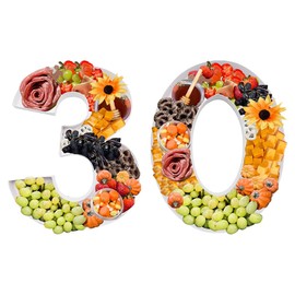 12" Fillable Cardboard Number Shaped Gift Grazing Charcuterie Board Paper Container (30)