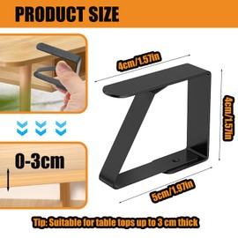 Pack of 8 Tablecloth Clips, Stainless Steel, 5 x 4 cm, Table Clips, Sturdy Table Cloth Clips, Tablecloth Clips for Dining Tables, Indoor and Outdoor, Gardens, Restaurants - Black