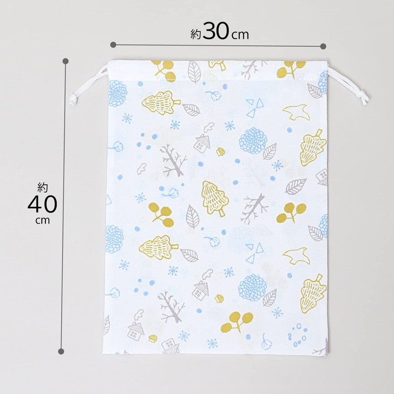 Astro Shoe Bag, White, Scandinavian Pattern, Non-woven Fabric, Drawstring Bag,