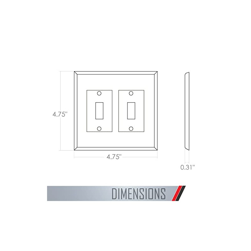 TayMac 4400W Paintable Double Toggle Light Switch Wall Plate Cover,
