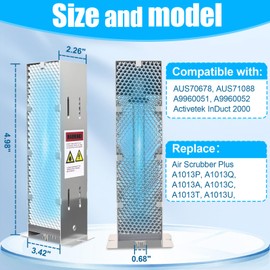Air Scrubber Replacement Bulb,9" PCO Cell Compatible with Activtek