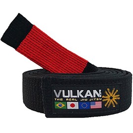 Vulkan Fight Company Brazilian Jiu Jitsu, BJJ Black Belt Special for Martial Arts Sports, Red Stripe, A1