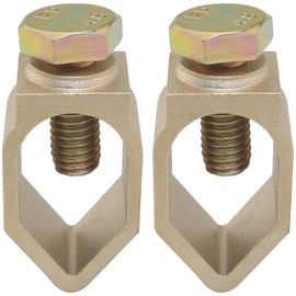 FMHXG 2PCS Lightning Protection Accessories Ground Rod A Clamp Brass 5/8 Gold Color Copper Grounding Clamp