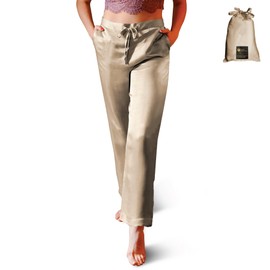Luxury Artisan Womens Silk Pajama Pants, Pure Mulberry Silk Pajamas For Women 27 Mm