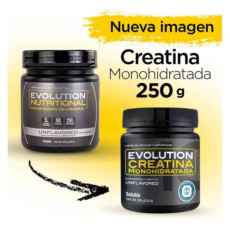 Evolution Monohidrato De Creatina Bote 250 Gramos Sin Sabor Sabor