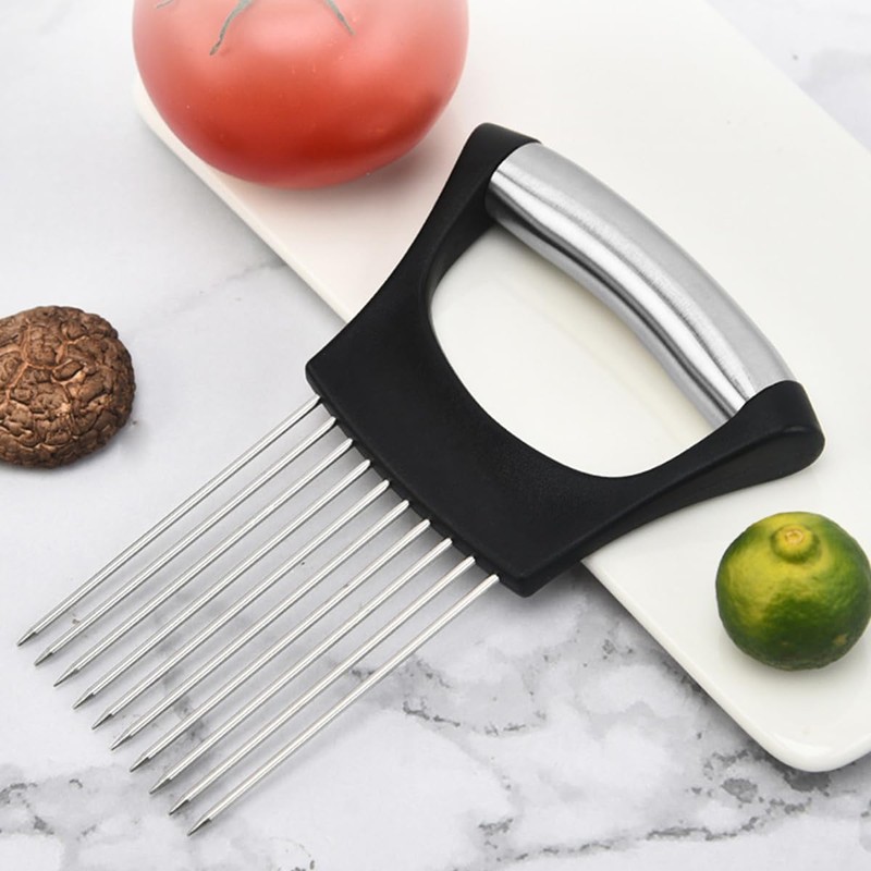 New Onion Slice Holder Stainless Steel Onion Holder for Slicing,