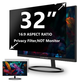 ACONETMAX 32 Inch16:9 Privacy Screen Filter,Computer Widescreen Monitor Privacy Shield,Anti Glare and Blue Light Blocking Screen Protector