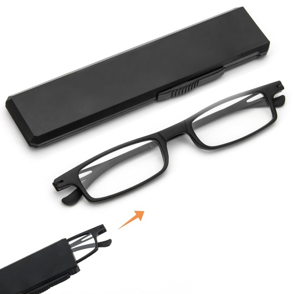 REAVEE Folding Reading Glasses for Men Women Ultra Thin Blue
