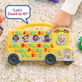 Just Play Cocomelon Learning Bus, Over 85 Learning Phrases, Counting, Alphabet, Music, Sounds, Yellow, Kids Toys for Ages 18 Month