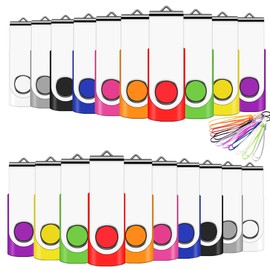 4GB USB Stick Swivel Flash Memory Drive USB Mmemory Sticks, Pack of 20, Multicoloured