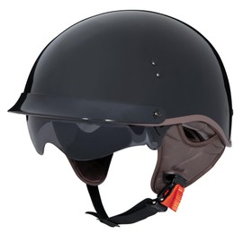 DOT Approved Half Helmet Motorcycle – Low Profile Lightweight Cruiser Helmet for Men & Women with Visor – Retro, Vintage, DOT Approved – Meets or exceeds FMVSS 218 Standards