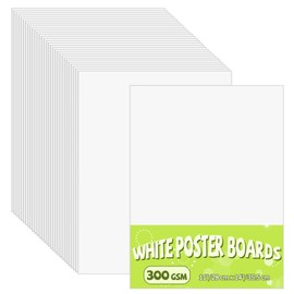 VOKOY 30 Pack 11" x 14" White Poster Board, Heavyweight Thickened Poster Paper Blank Graphic Display Board Vision Posterboard for School Projects DIY Crafts Drawing Exhibits Notices, 300gsm