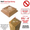 4x4 Wood Pyramid Post Caps (5-Pack) - One-Piece Miterless -