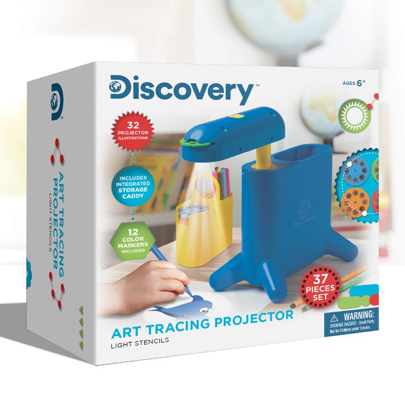 Discovery™ Art Tracing Projector Kit - 32 Stencils, 12 Markers,
