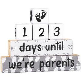Pregnancy Announcement, Baby Reveal Countdown Due Date Blocks- Weeks/Days Until We're Parents, Pregnancy Countdown Blocks, New Parents To Be First Time Mom Gifts, Gender Reveal Baby Shower Gifts