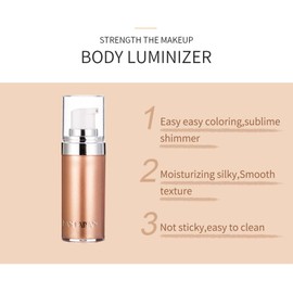Highlighter Cream, Liquid Bronzer Highlighter Body, Body Luminiser, Liquid Shimmer Makeup for Face, Body, Leg, Luminous Make-Up, Shimmer Body Cream, 20 ml (03)
