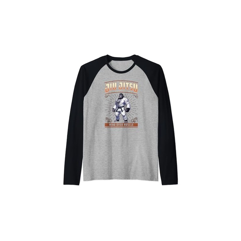 Jiu Jitsu Mind Over Muscle - Grappling BJJ Gorilla Raglan,