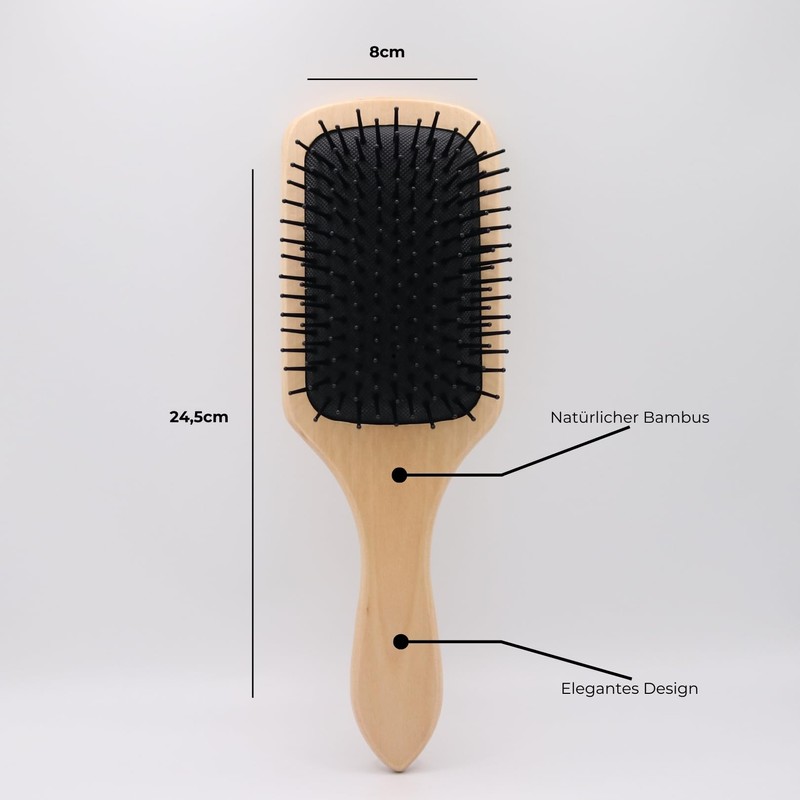 Kerargan - Large natural bamboo brush - Detangles and reduces