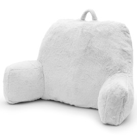xffzroom Reading Pillow Large Bed Pillow,Backrest with Arms, Back Support for Sitting Up in Bed, Couch for Lounging Bedrest,White