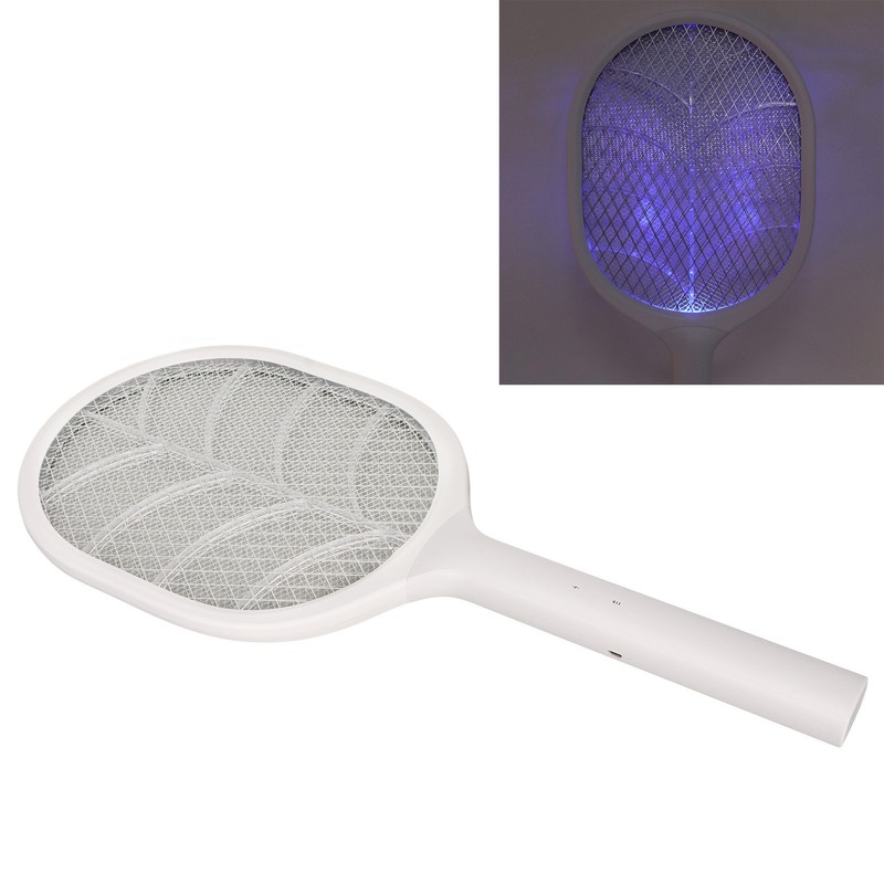 Electric Fly Swatter USB Charging Purple Light 3 Layers Safety