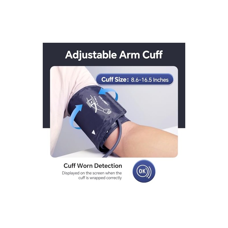 Sinocare Blood Pressure Monitor, Upper Arm BP Machine for Home,