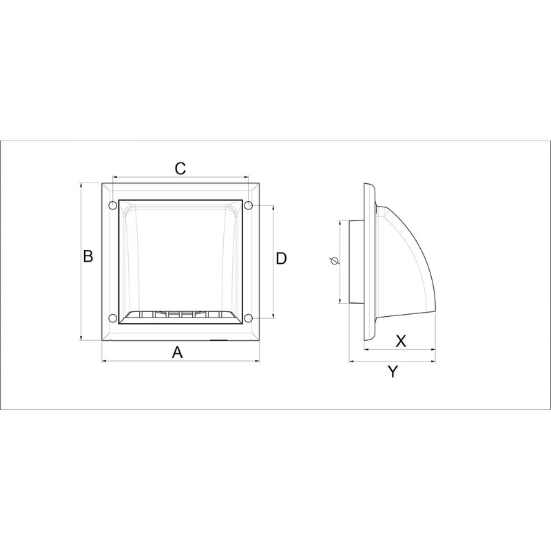 Grey Air Vent Grille Gravity Flap External Ventilation Cover Ducting