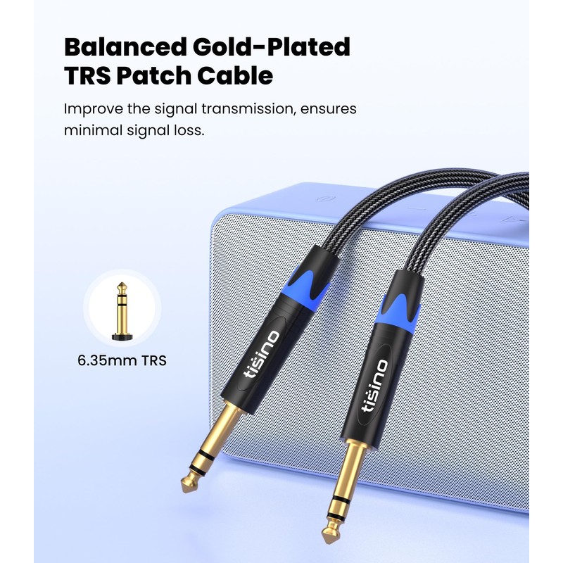 tisino 1/4 inch TRS Cable, Quarter inch 1/4 TRS to