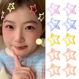 Pink Star Hair Clips for Women Girls Cute Yellow Hair Accessories for Women Girls Y2k Accessories for Girls Non Slip Small Hair Clips for Toddler Girls 10 Pcs Small Hair Barrettes for Women Girls